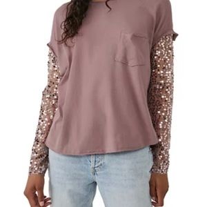 Free People Celine sequin t shirt